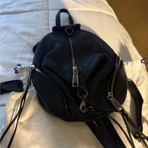 Chic Black Backpack with Silver Accents